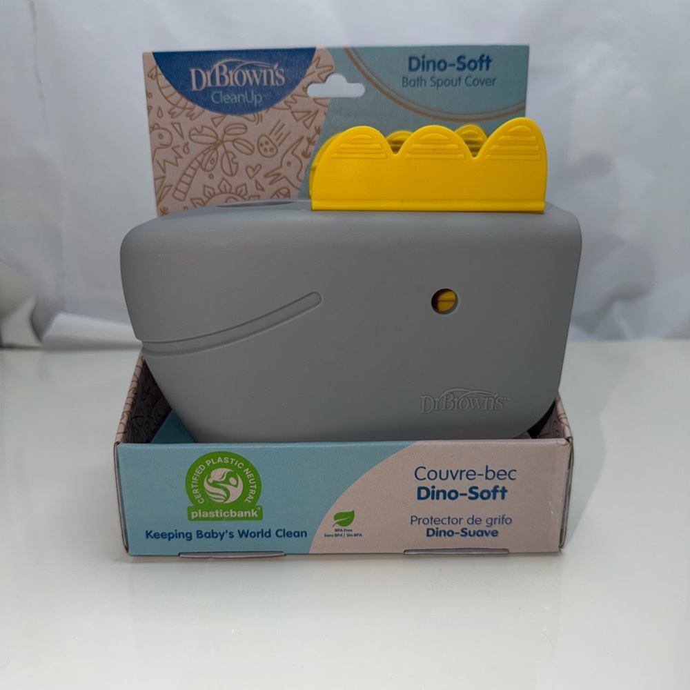 Dr. Brown's Dino-Soft Bath Spout Cover - Gray and Yellow